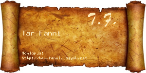 Tar Fanni névjegykártya