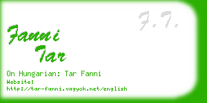 fanni tar business card